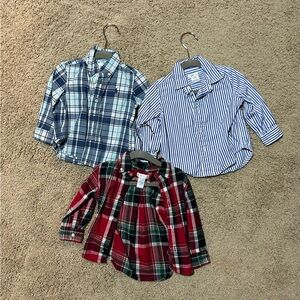 Ralph Lauren Kids Plaid and Striped Shirt Trio
